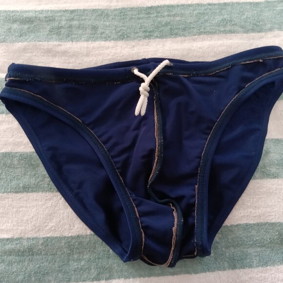 (*) VINTAGE 1" SIDES SPEEDO SWIM BRIEF, SIZE 30", NAVY BLUE - (Pre-owned) - Picture 6 of 8